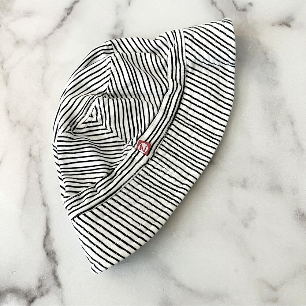 Zutano white black mini stripe toddler hat organic cotton